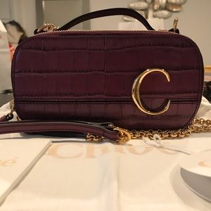 Chloe Crocodile-Embossed Leather Crossbody